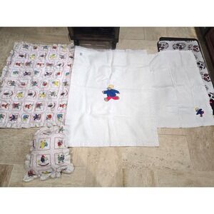 Vintage Quiltex Eden Toys Paddington Bear Baby Bedding Original Set 4pcs